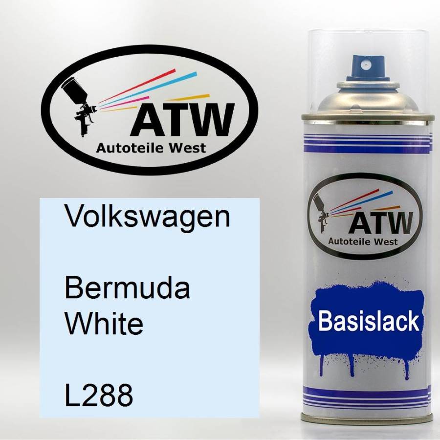 Volkswagen, Bermuda White, L288: 400ml Sprühdose, von ATW Autoteile West.